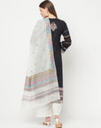 Safaa Women Cotton Woven Design Unstitched Dress Material With Contrast Dupatta