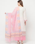 Safaa Women Cotton Woven Design Unstitched Dress Material With Contrast Dupatta