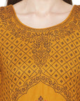 Acro Wool Mustard Dress Material with Stole