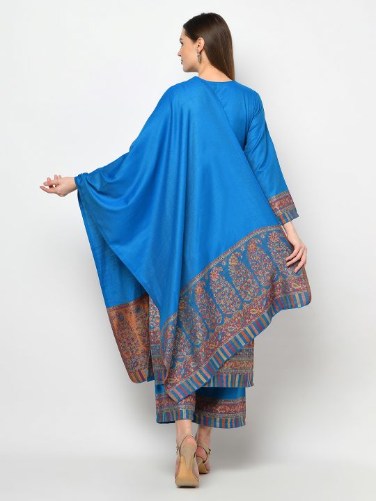 Acro Wool Ferozi Dress Material with Stole