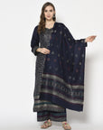Acro Wool Blue Dress Material with Stole