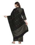 Acro Wool Black Dress Material with Stole