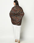 Safaa Viscose Acrylic Fabric Women's Black Multi Shawl