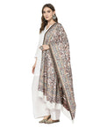Safaa Viscose Acrylic Fabric Women's White Shawl
