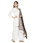 Safaa Viscose Acrylic Fabric Women's White Shawl