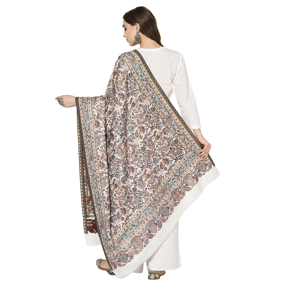 Safaa Viscose Acrylic Fabric Women&#39;s White Shawl