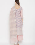 ORGANIC COTTON WOVEN PEACH DRESS MATERIAL WITH DUPATTA