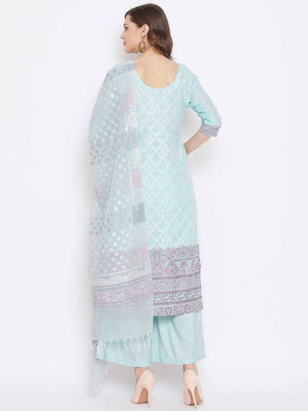 ORGANIC COTTON WOVEN CAMEL DRESS MATERIAL WITH DUPATTA