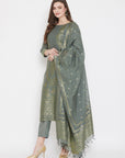 Cotton Silk Zari Woven Lolive Dress Material with Dupatta