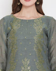 Cotton Silk Zari Woven Lolive Dress Material with Dupatta