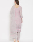 ORGANIC COTTON WOVEN GREY DRESS MATERIAL WITH DUPATTA