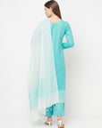 Safaa Women Cotton Woven Chikankari Design Unstitched Dress Material With chanderi silk dupatta