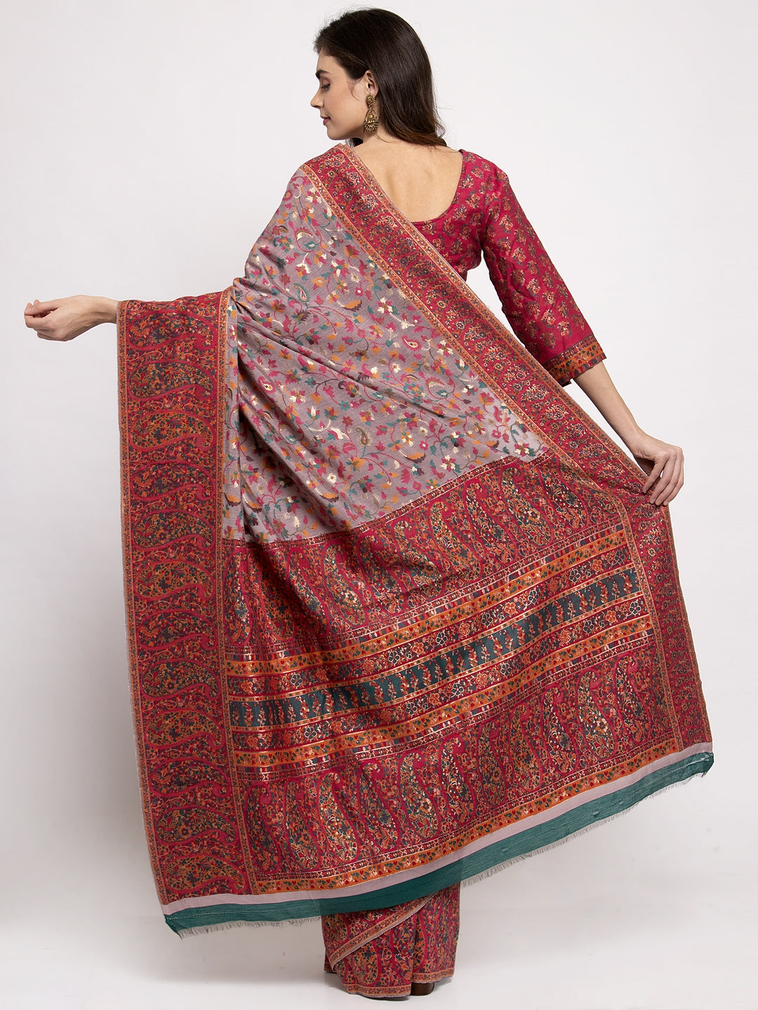 Moonga Silk Woven Kani Inspired Multicolor Saree