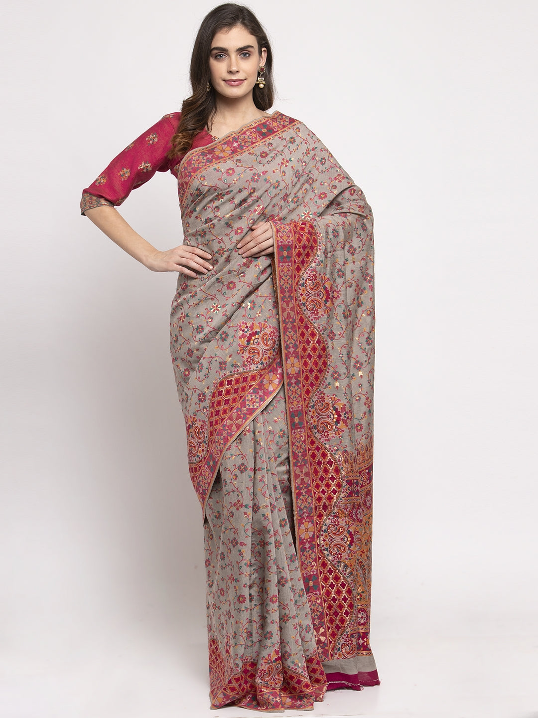 Moonga Silk Woven Kani Inspired Multicolor Saree
