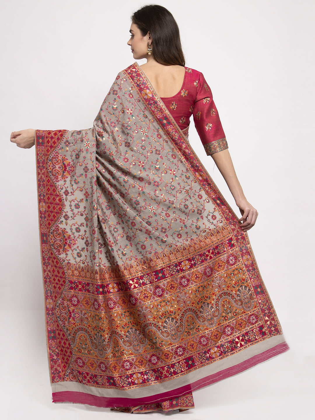 Moonga Silk Woven Kani Inspired Multicolor Saree