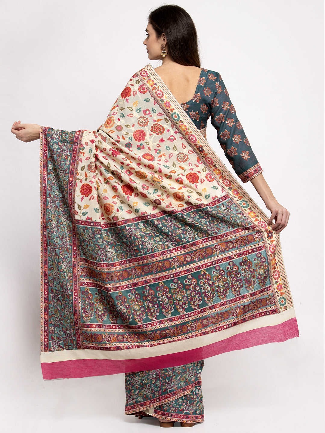 Moonga Silk Woven Kani Inspired Multicolor Saree