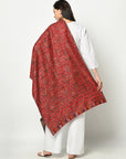 Safaa Viscose Acrylic Fabric Women's Red Stole