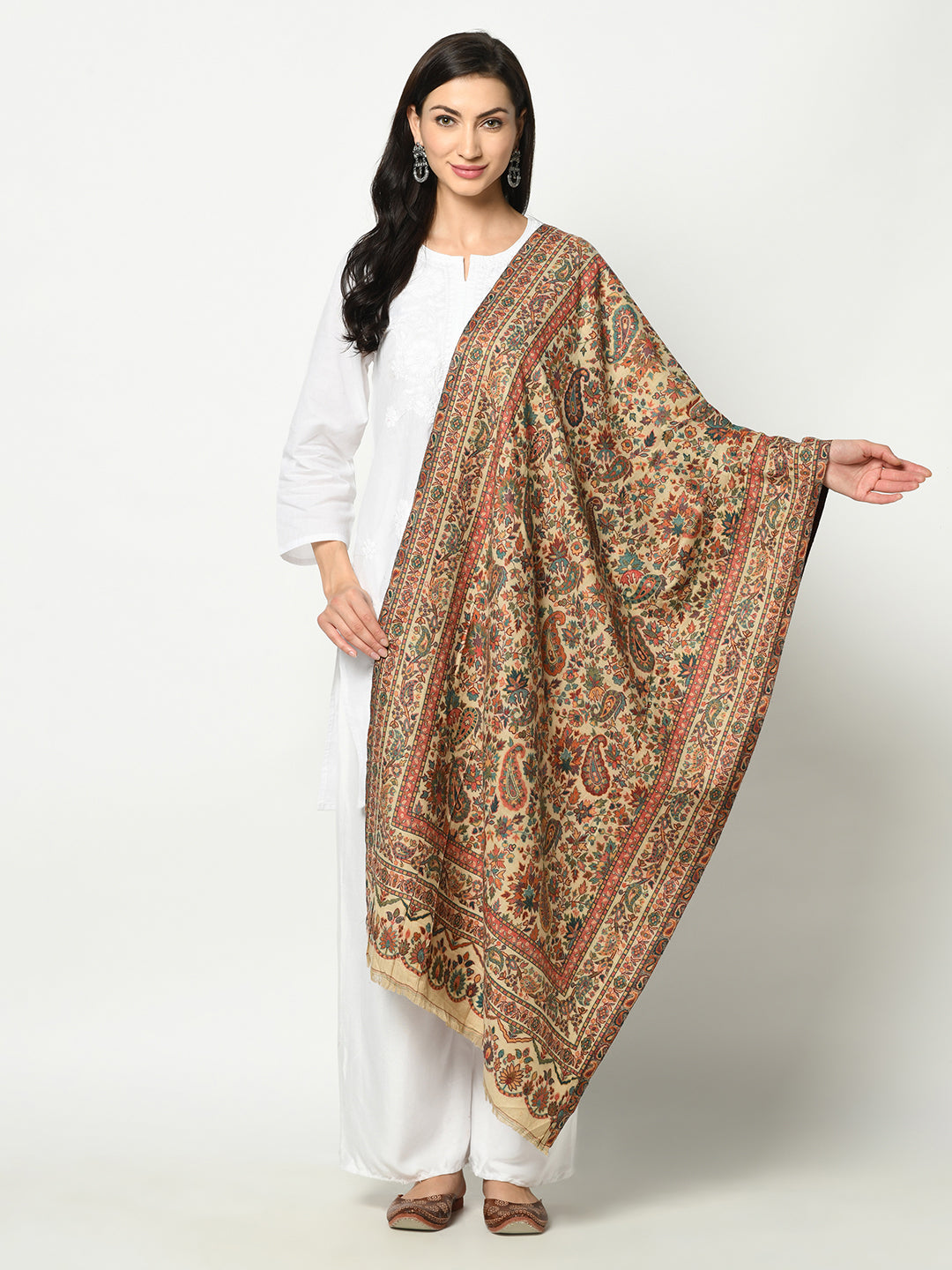 Safaa Viscose Acrylic Fabric Women's Camel Stole