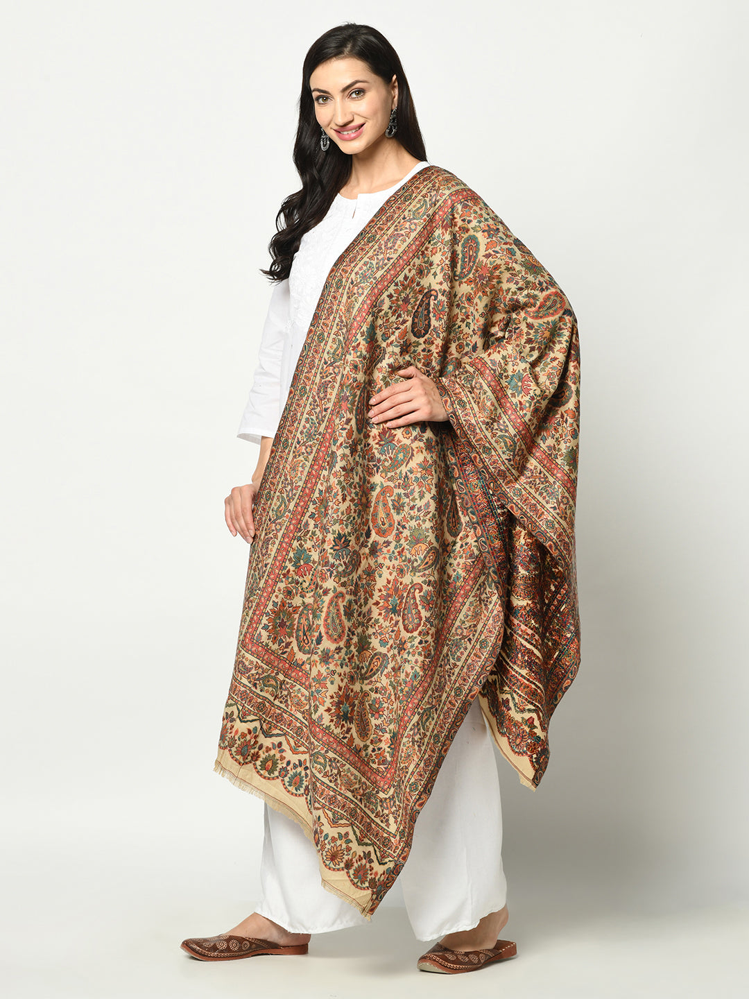 Safaa Viscose Acrylic Fabric Women&#39;s Camel Stole