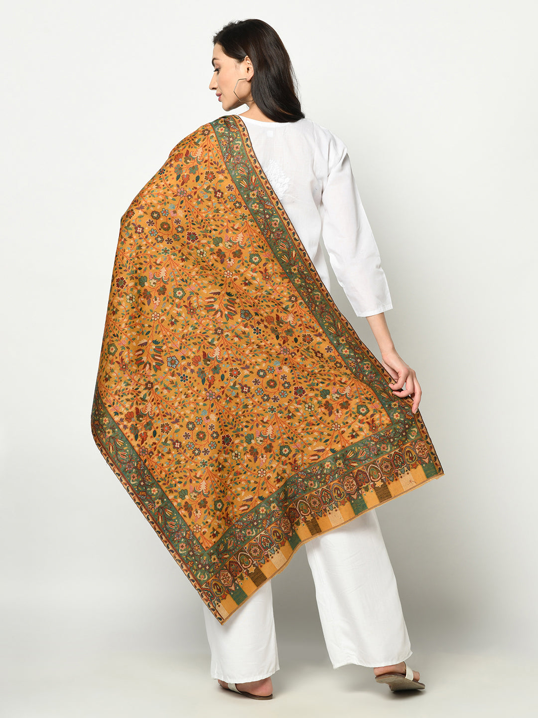 Safaa Viscose Acrylic Fabric Women's Mustard Stole