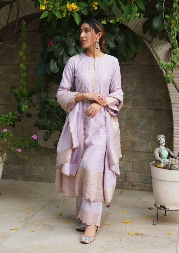 MAHIMA KHANCHANDANI IN NAMEH SCALLOPED SUIT