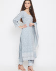 Cotton Jacquard Zari Woven Lemon Dress Material with Cotton Silk Dupatta