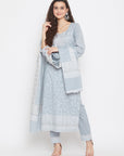 Cotton Jacquard Zari Woven Lemon Dress Material with Cotton Silk Dupatta