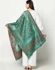 Safaa Viscose Acrylic Fabric Women's Green Stole